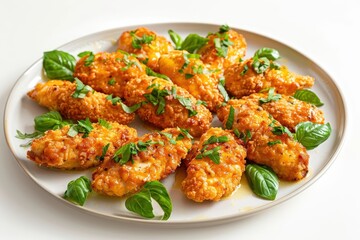 Crispy Chicken Tenders with Fresh Herb Adornments