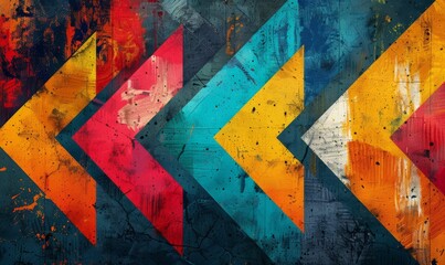 Naklejka premium Abstract pop art arrows in vibrant hues