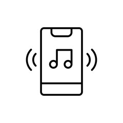 Music app outline icons, minimalist vector illustration ,simple transparent graphic element .Isolated on white background