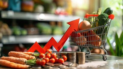 illustration of rising food prices