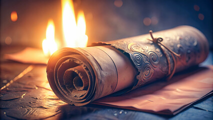 Old manuscript parchment Hebrew text ancient biblical scroll prophets