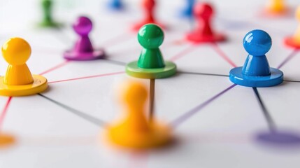 Colorful Game Pieces on a White Board