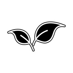 leaf icon - botany, herbal, ecology, bio, organic, vegetarian, eco, fresh, nature outline pictogram for flora