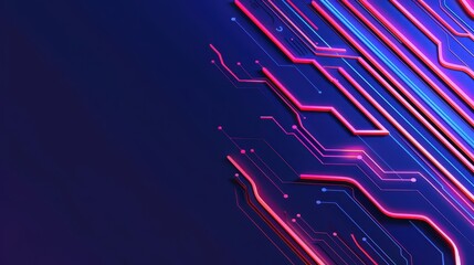 Minimalist depiction of business strategy with abstract cyber visuals and clean lines with copy space