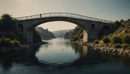 Obraz premium A poem capturing the symbolism of a bridge connecting two worlds, metaphorically bridging cultural divides ai_generated