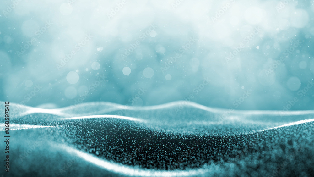 Poster abstract blurry bokeh with waves copy space illustration background.