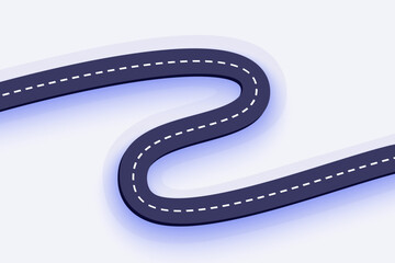 Road map and journey route infographics template. Isolated vector winding road illustration. Flat vector illustration.