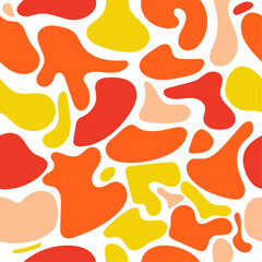 seamless colorful pattern with yellow, orange spots. vector texture art. 