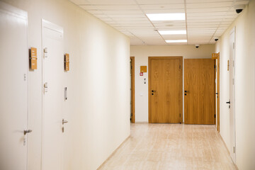 Inside a modern medical center.