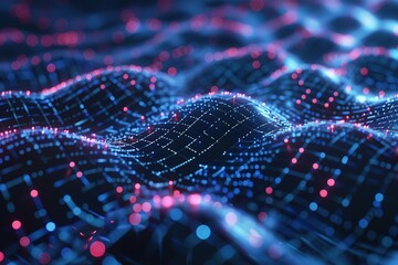 Futuristic digital blockchain background. modern conceptual connections hi tech, mechanical technology and digital network. 3d design of the Big data and communications hi tech, mechanical technology