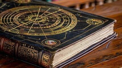 A Celestial-Themed Notebook with Zodiac Symbols and Cosmic