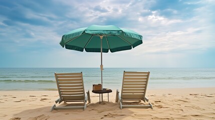 Obraz premium lounge chairs on the beach