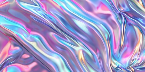 Fototapeta premium Abstract Holographic Background with Wavy Lines