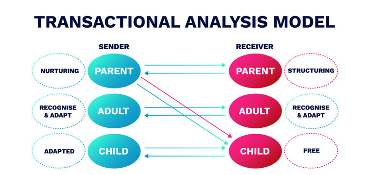 Transactional analysis model. Structuring of positive parenting with model of trust protection and fear elimination with stressful vector interactions