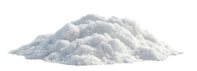 Pile of white snow cut out