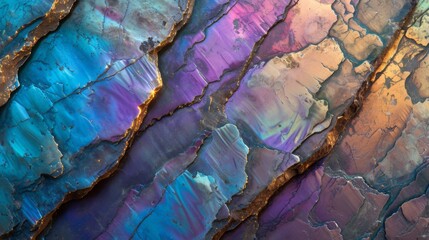 Fototapeta premium Showcasing the vibrant and iridescent colors of a natural stone surface