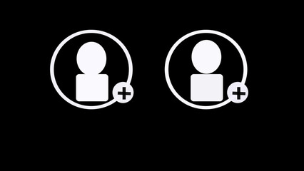 New account create icon,invention  simple design add concept animation. People icon animated line on background with white color on a black background.