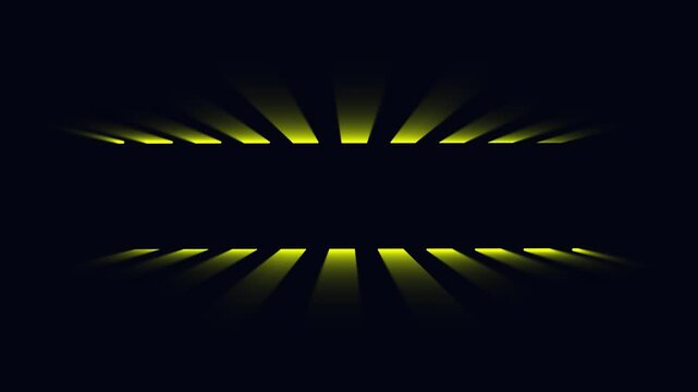 2d simple animation with yellow bars dark blue background. Empty space four your headline or title text