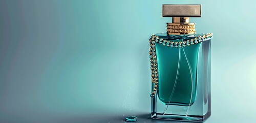 "Perfume bottles elegantly arranged on a gradient background with different colors, providing a stylish and colorful canvas to highlight the beauty and variety of exquisite fragrances."

