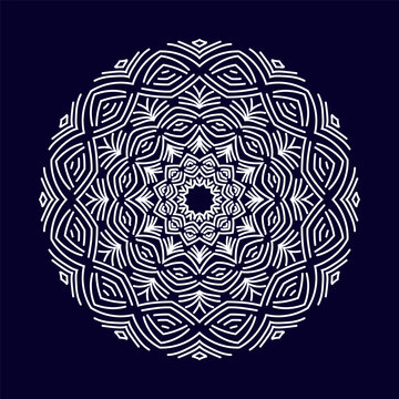 recommend clip art: Simple line mandala with black background