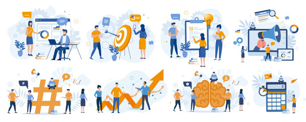 Fototapeta premium Illustration communication : marketing, corporate, finance, strategy, ... 