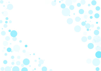 White abstract background decorated with blue circles of various sizes. Create space for inserting text, charts, and images that can be used in presentations.