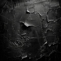 A dark grunge background texture for design, featuring rough and worn textures with subtle hints of light in the corners. It's perfect as an overlay or for creating urbanstyle designs. The black color