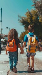 kids getting back to school togethe, kids getting back to school togethe back view1