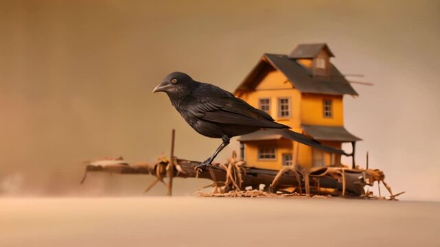 crow on the ground