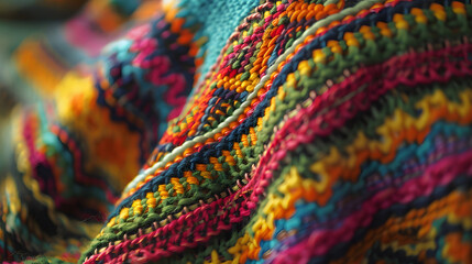 Colored fabric close up