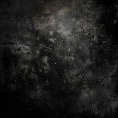 A dark grunge background texture for design, featuring rough and worn textures with subtle hints of light in the corners. It's perfect as an overlay or for creating urbanstyle designs. The black color