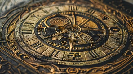 Obraz premium Cosmic-Themed Fabric Print with Zodiac Symbols and Celestial Elements