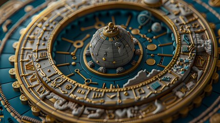 Obraz premium Intricate Celestial Puzzle:Intertwining Cosmic Patterns and Zodiac Constellations