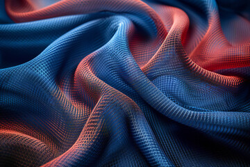 Naklejka premium Sports Fabric: Blue & Red Jersey Texture
