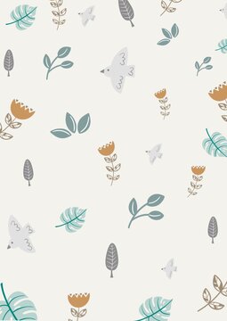 Plants and Flowers with Bird