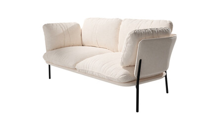 Side view of white sofa mock up for living room, clipping path, 3d render
