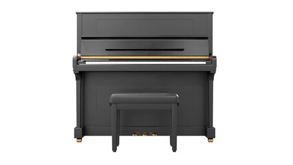 Front view of Classic piano in studio light, 3d render