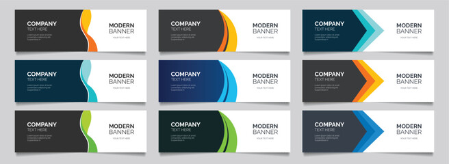 Abstract corporate business banner template set