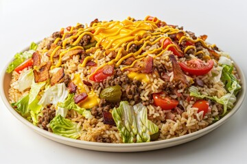 Gourmet Cheeseburger Fried Rice with Mushroom Seasoning