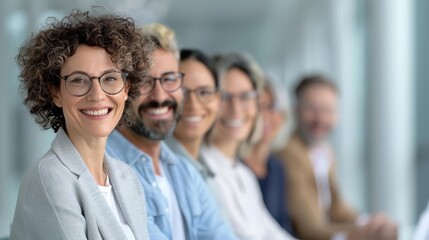Fototapeta premium A high-definition close-up photo of a diverse group of employees participating in a team-building activity