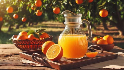 Orangensaft  in einer Glaskaraffe
