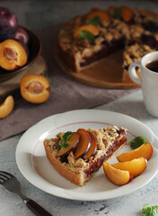 A piece of a plum cake