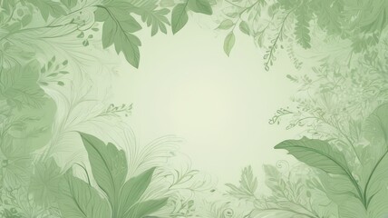Abstract Green Nature Plants and Flower Background. Luxury Nature Background. Floral pattern.