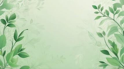 Abstract Green Nature Plants and Flower Background. Luxury Nature Background. Floral pattern.