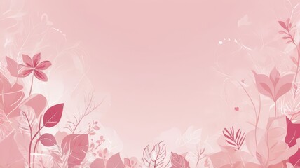 Abstract Light Pink and Purple Nature Plants and Flower Background. Luxury Nature Background. Floral pattern.