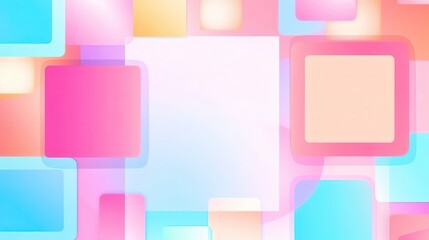 Vibrant abstract background with colorful overlapping squares in pastel tones, creating a playful and modern design.