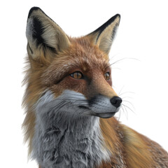 Fototapeta premium Photo of Fox isolated on transparent background