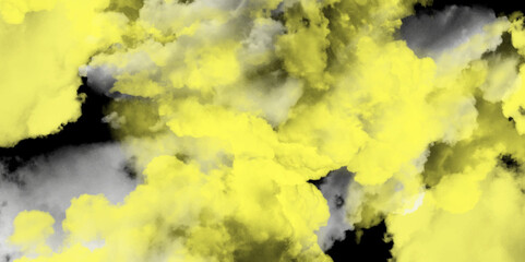 Gray and yellow background. Explosion fire abstract background texture. yellow sky background with tiny clouds. Gray and yellow cloud isolated on black background, Fluffy texture , Abstract smoke.