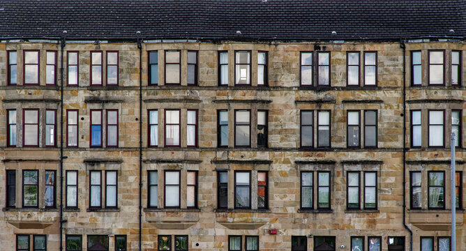 Tenement flats in poor housing area in Glasgow