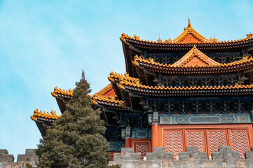 Obraz premium The Corner Tower of the Forbidden City in Beijing